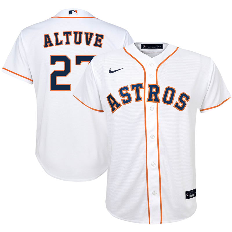 2020 MLB Preschool Houston Astros 27 Jose Altuve Nike White Home 2020 Replica Player Jersey 1